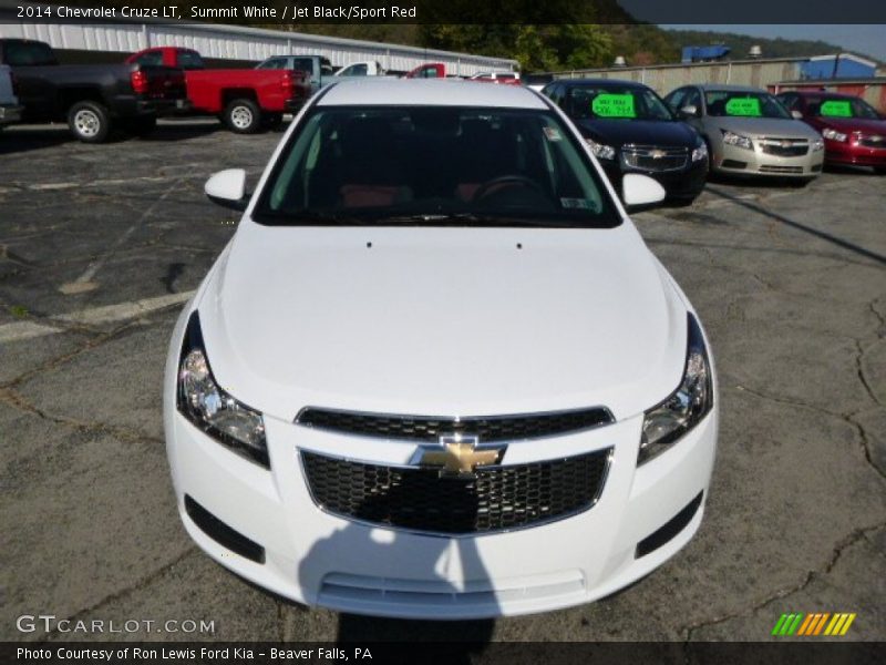 Summit White / Jet Black/Sport Red 2014 Chevrolet Cruze LT