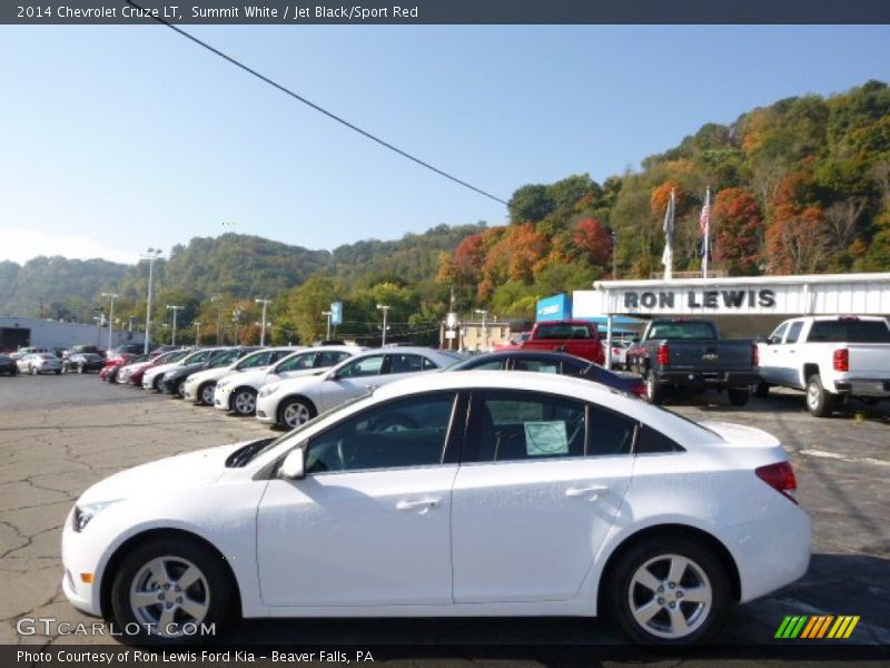 Summit White / Jet Black/Sport Red 2014 Chevrolet Cruze LT