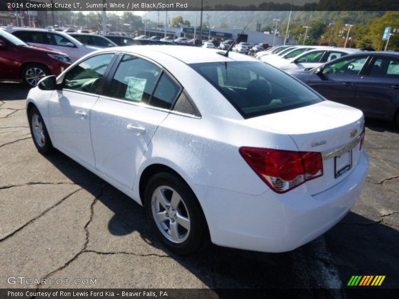 Summit White / Jet Black/Sport Red 2014 Chevrolet Cruze LT