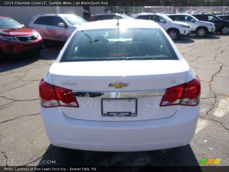 Summit White / Jet Black/Sport Red 2014 Chevrolet Cruze LT