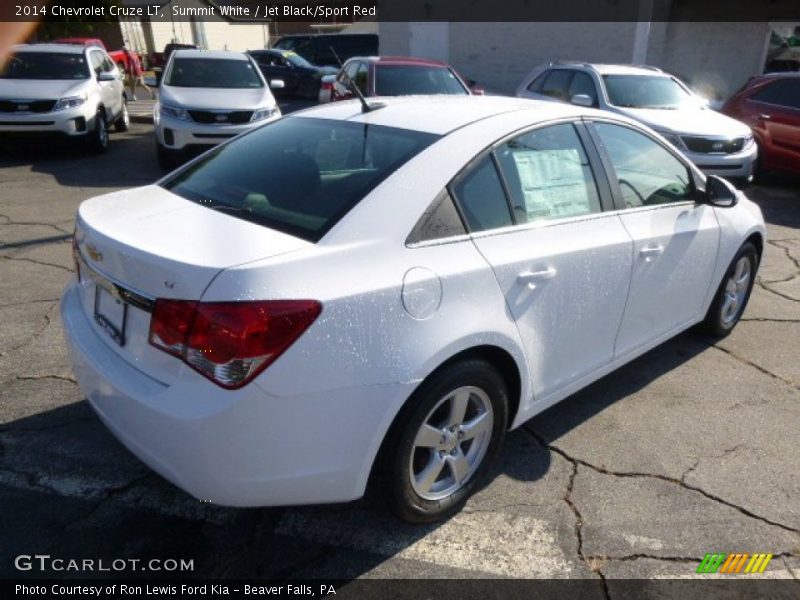 Summit White / Jet Black/Sport Red 2014 Chevrolet Cruze LT