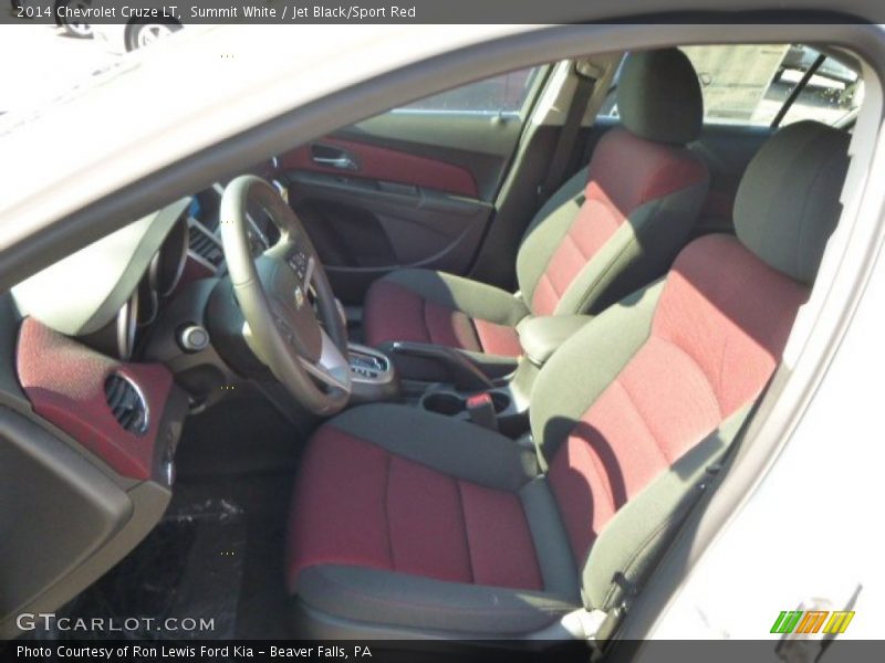 Summit White / Jet Black/Sport Red 2014 Chevrolet Cruze LT