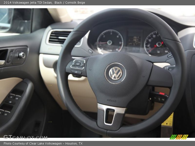 Black / Cornsilk Beige 2014 Volkswagen Jetta TDI Sedan