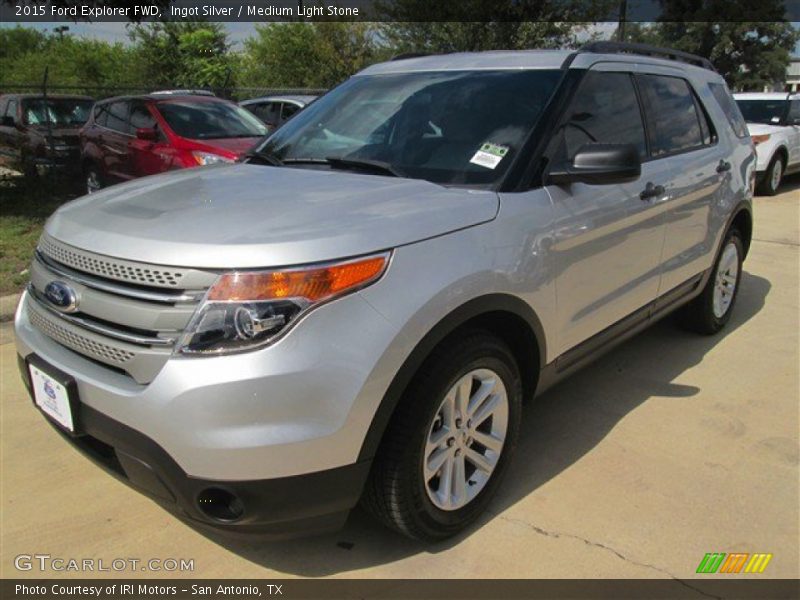 Ingot Silver / Medium Light Stone 2015 Ford Explorer FWD