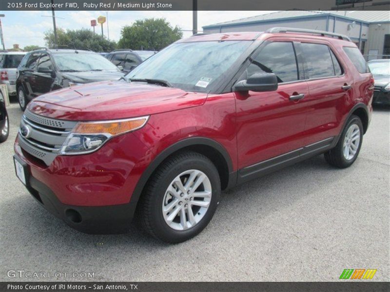 Ruby Red / Medium Light Stone 2015 Ford Explorer FWD