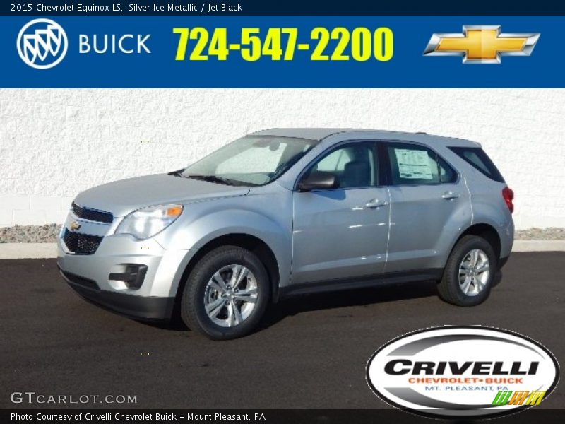 Silver Ice Metallic / Jet Black 2015 Chevrolet Equinox LS
