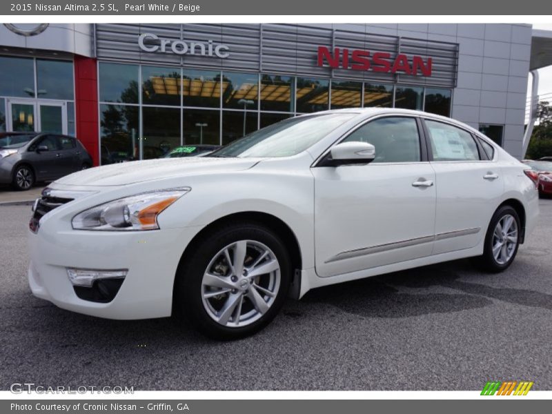 Pearl White / Beige 2015 Nissan Altima 2.5 SL