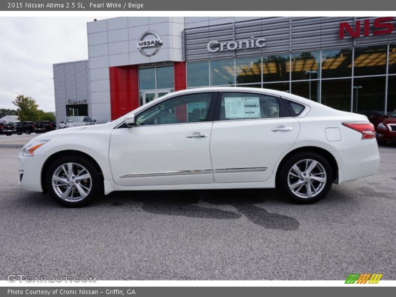 Pearl White / Beige 2015 Nissan Altima 2.5 SL