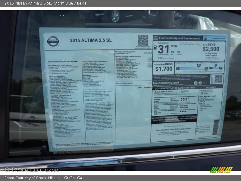 Storm Blue / Beige 2015 Nissan Altima 2.5 SL