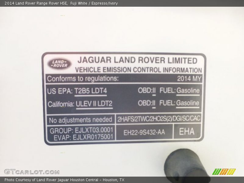 Fuji White / Espresso/Ivory 2014 Land Rover Range Rover HSE
