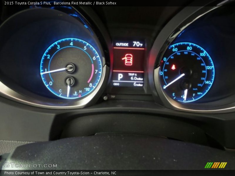 Barcelona Red Metallic / Black Softex 2015 Toyota Corolla S Plus