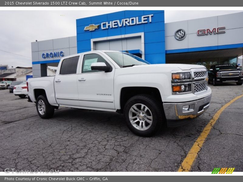 Summit White / Cocoa/Dune 2015 Chevrolet Silverado 1500 LTZ Crew Cab