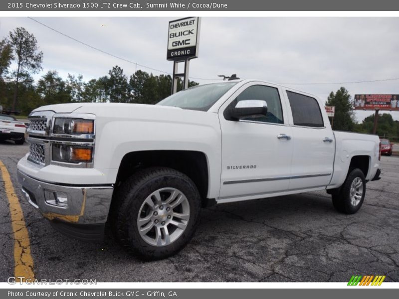 Summit White / Cocoa/Dune 2015 Chevrolet Silverado 1500 LTZ Crew Cab
