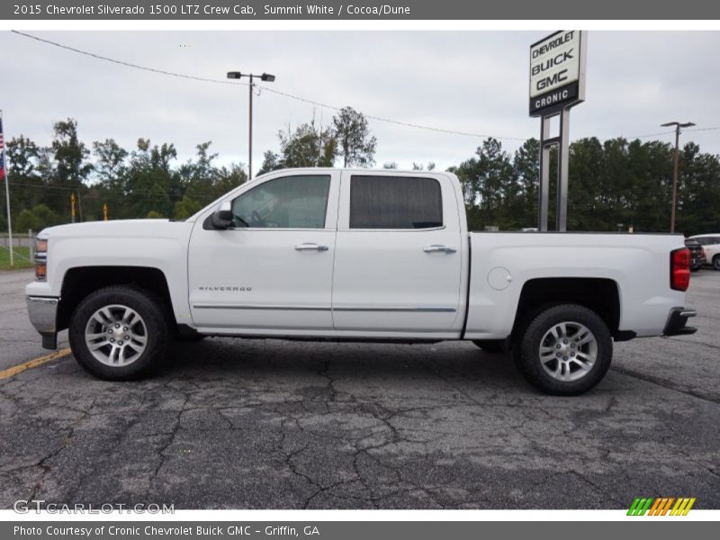 Summit White / Cocoa/Dune 2015 Chevrolet Silverado 1500 LTZ Crew Cab