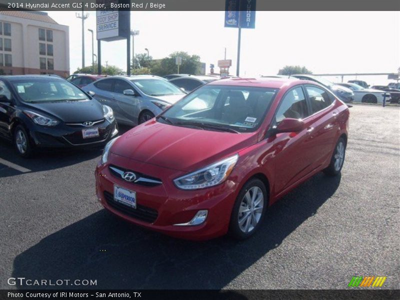 Boston Red / Beige 2014 Hyundai Accent GLS 4 Door