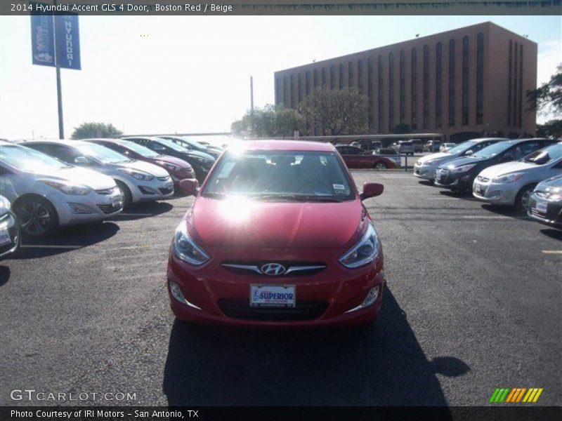 Boston Red / Beige 2014 Hyundai Accent GLS 4 Door