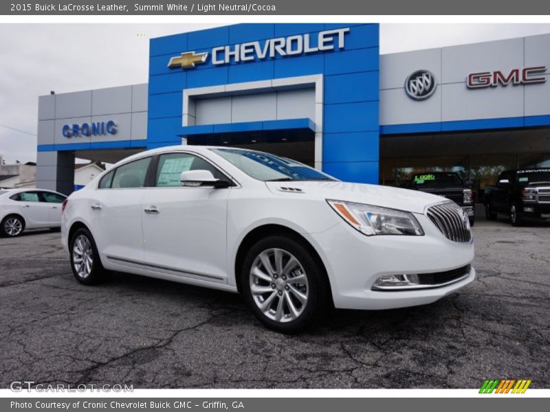 Summit White / Light Neutral/Cocoa 2015 Buick LaCrosse Leather