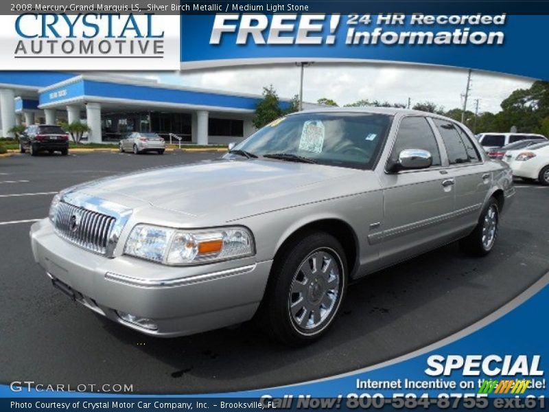 Silver Birch Metallic / Medium Light Stone 2008 Mercury Grand Marquis LS