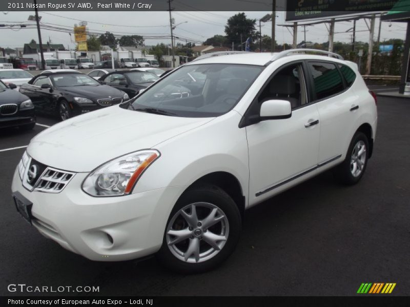 Pearl White / Gray 2011 Nissan Rogue SV AWD