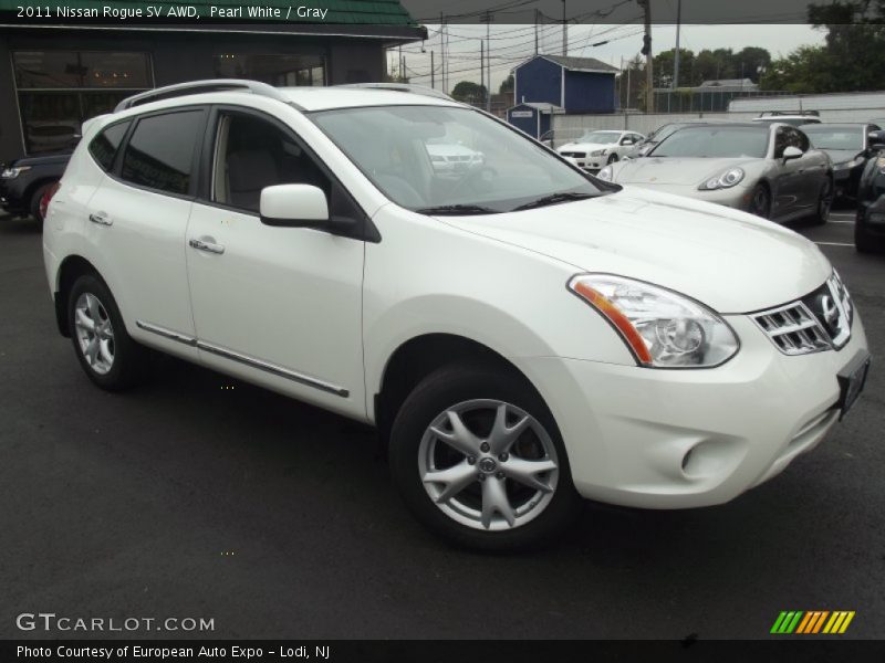 Pearl White / Gray 2011 Nissan Rogue SV AWD