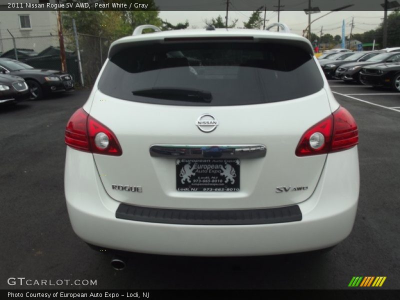 Pearl White / Gray 2011 Nissan Rogue SV AWD
