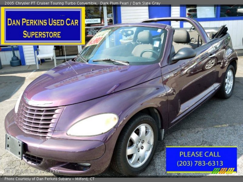 Dark Plum Pearl / Dark Slate Gray 2005 Chrysler PT Cruiser Touring Turbo Convertible