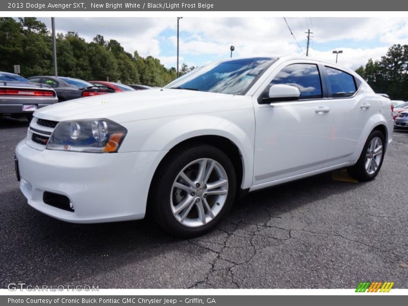 New Bright White / Black/Light Frost Beige 2013 Dodge Avenger SXT