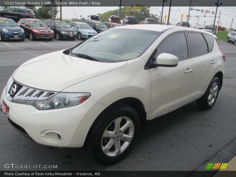 Glacier White Pearl / Beige 2010 Nissan Murano S AWD