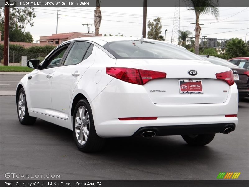Snow White Pearl / Beige 2013 Kia Optima LX