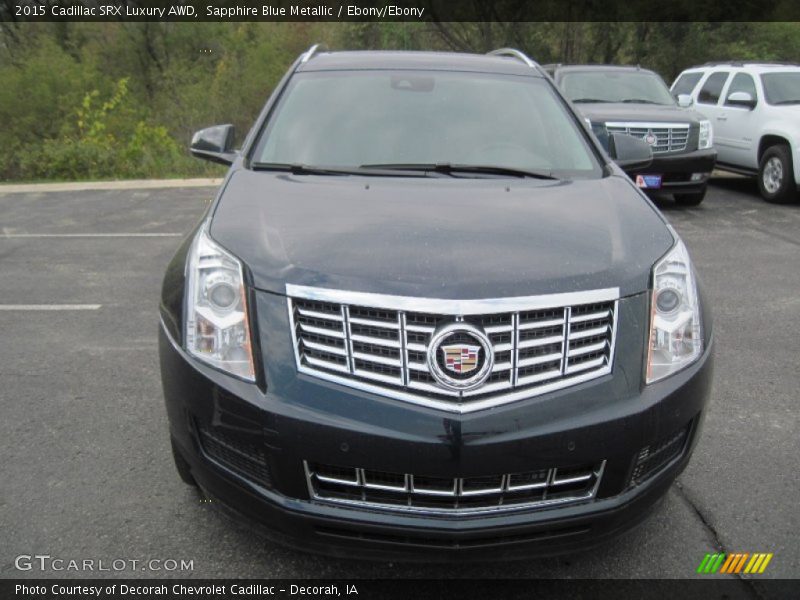 Sapphire Blue Metallic / Ebony/Ebony 2015 Cadillac SRX Luxury AWD