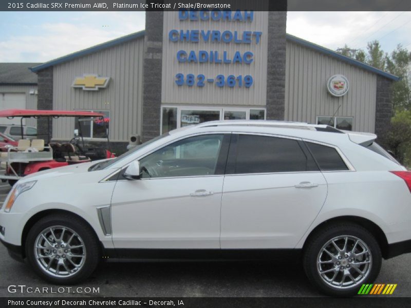 Platinum Ice Tricoat / Shale/Brownstone 2015 Cadillac SRX Premium AWD