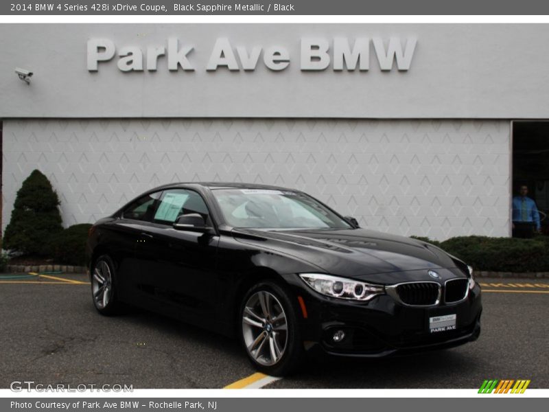 Black Sapphire Metallic / Black 2014 BMW 4 Series 428i xDrive Coupe
