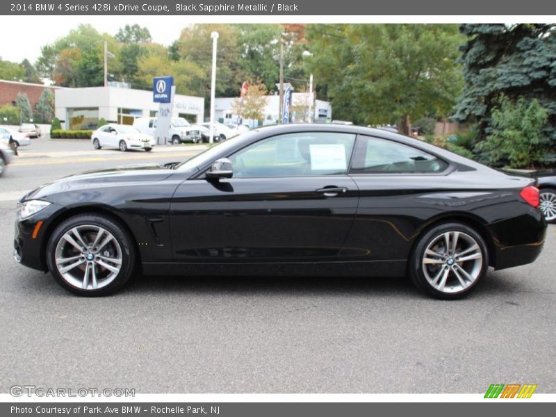 Black Sapphire Metallic / Black 2014 BMW 4 Series 428i xDrive Coupe