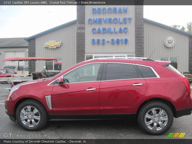 Crystal Red Tintcoat / Shale/Brownstone 2015 Cadillac SRX Luxury AWD