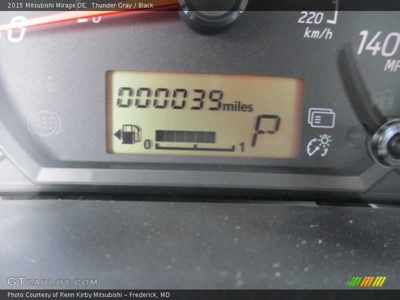 Thunder Gray / Black 2015 Mitsubishi Mirage DE