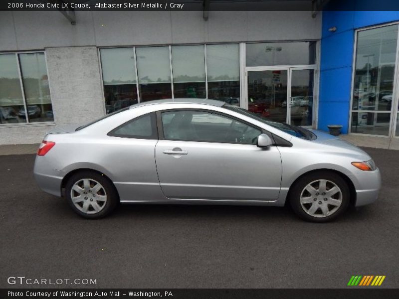 Alabaster Silver Metallic / Gray 2006 Honda Civic LX Coupe