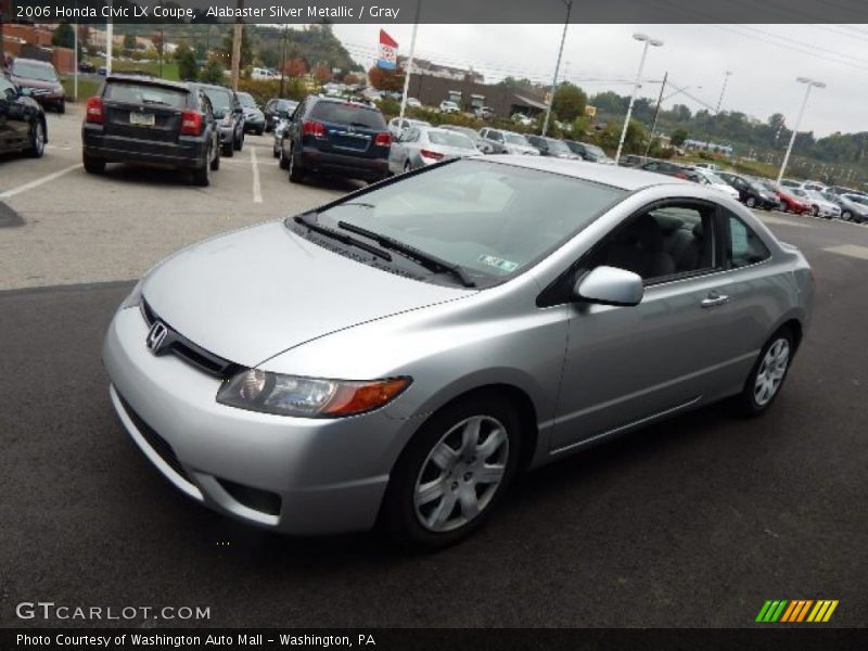 Alabaster Silver Metallic / Gray 2006 Honda Civic LX Coupe