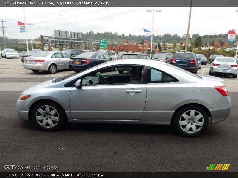 Alabaster Silver Metallic / Gray 2006 Honda Civic LX Coupe