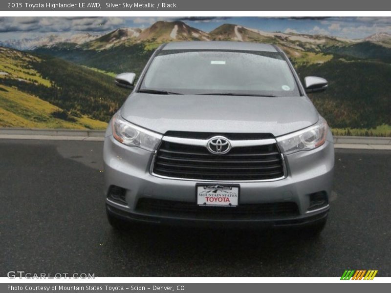 Silver Sky Metallic / Black 2015 Toyota Highlander LE AWD