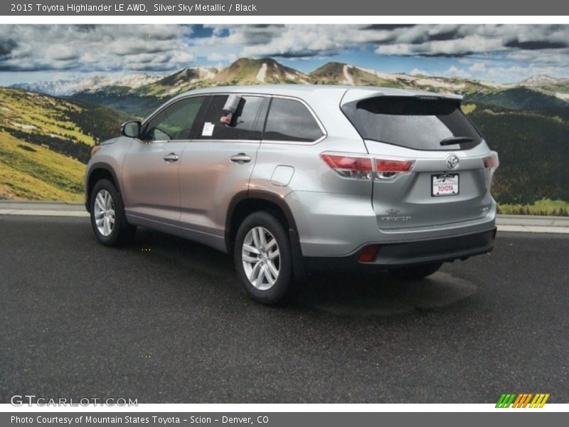 Silver Sky Metallic / Black 2015 Toyota Highlander LE AWD
