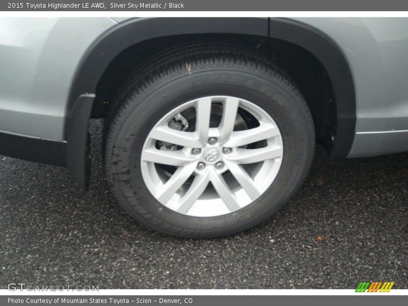 Silver Sky Metallic / Black 2015 Toyota Highlander LE AWD