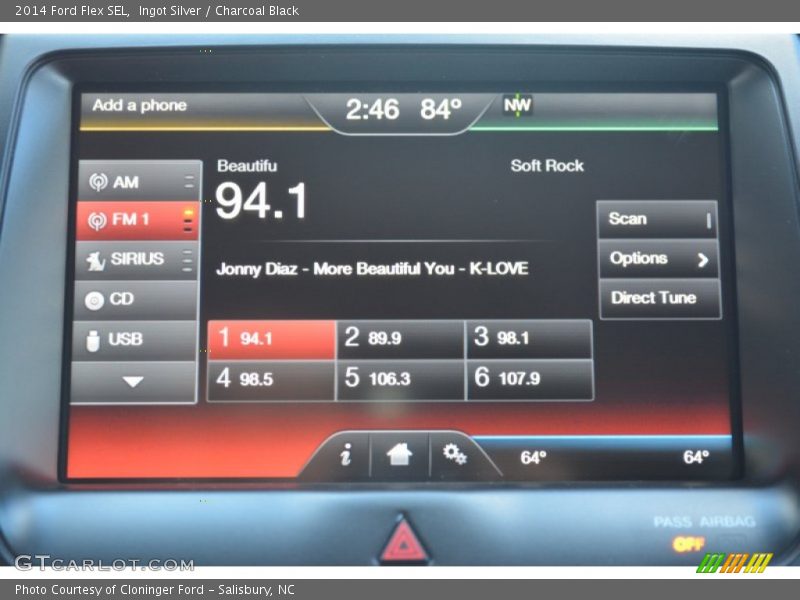 Ingot Silver / Charcoal Black 2014 Ford Flex SEL