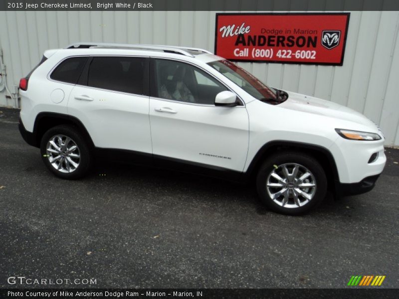 Bright White / Black 2015 Jeep Cherokee Limited