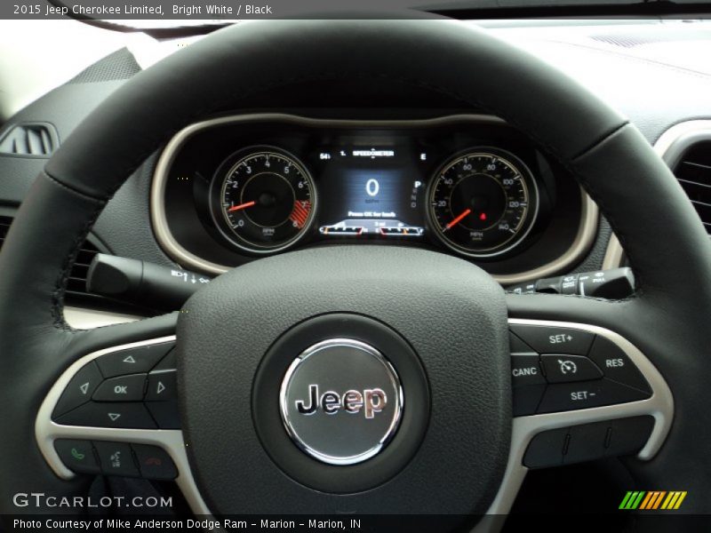 Bright White / Black 2015 Jeep Cherokee Limited