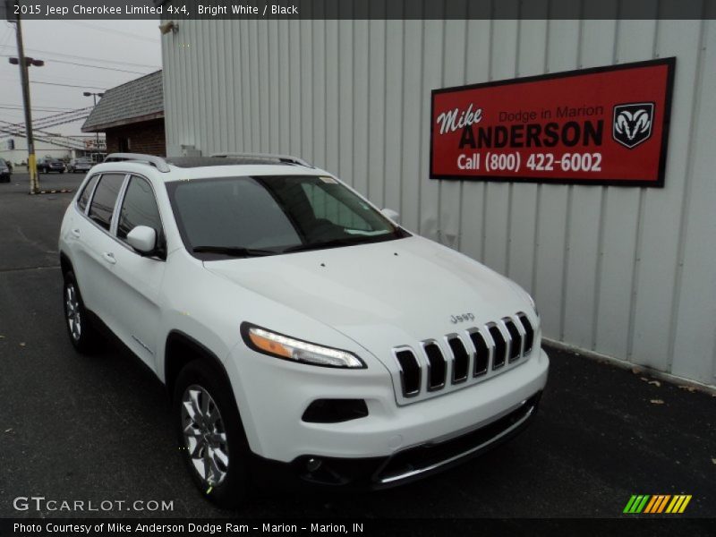 Bright White / Black 2015 Jeep Cherokee Limited 4x4