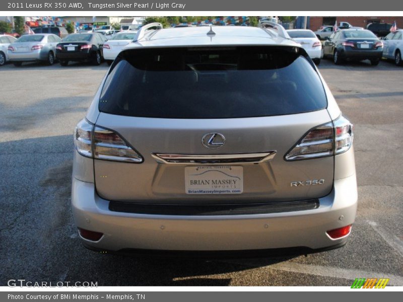 Tungsten Silver Pearl / Light Gray 2011 Lexus RX 350 AWD