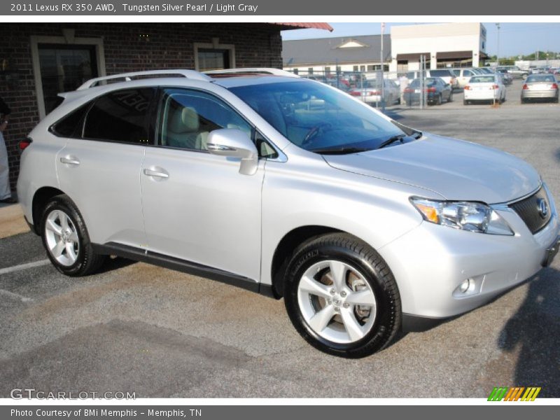 Tungsten Silver Pearl / Light Gray 2011 Lexus RX 350 AWD