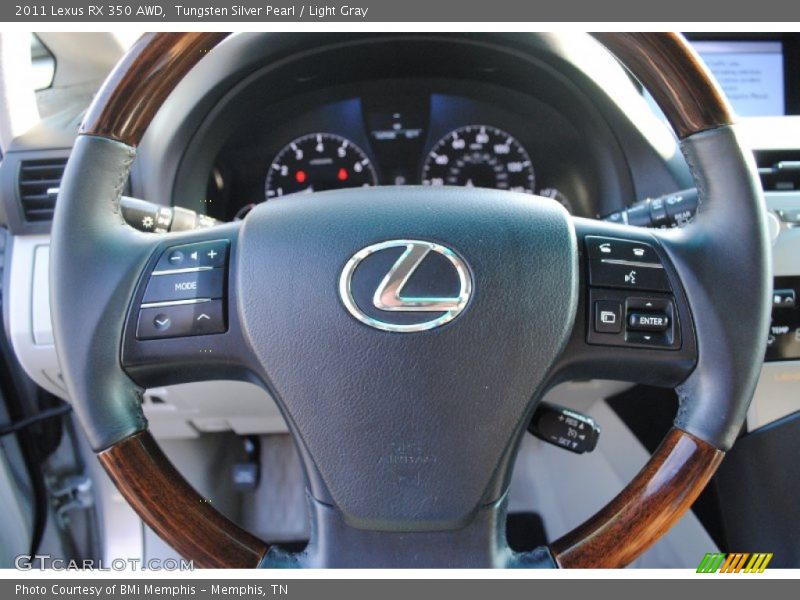 Tungsten Silver Pearl / Light Gray 2011 Lexus RX 350 AWD