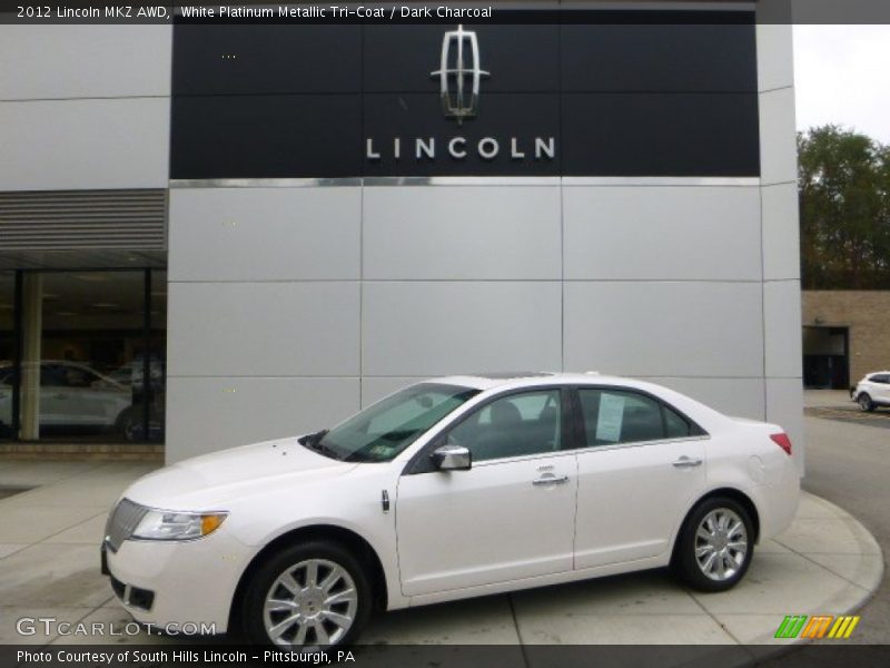 White Platinum Metallic Tri-Coat / Dark Charcoal 2012 Lincoln MKZ AWD