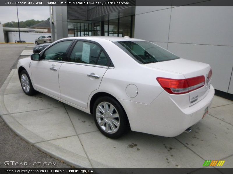 White Platinum Metallic Tri-Coat / Dark Charcoal 2012 Lincoln MKZ AWD